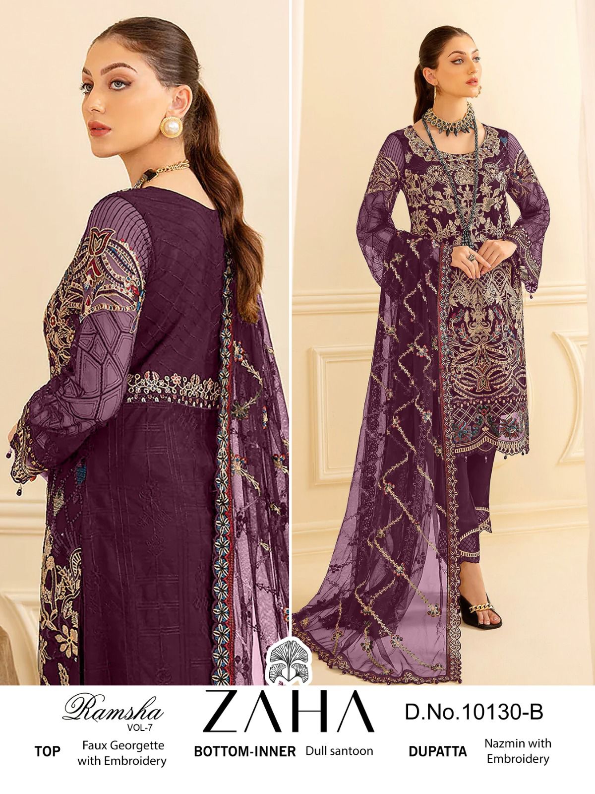 Zaha Ramsha Vol 7 Wholesale Georgette Pakistani Salwar Suits 